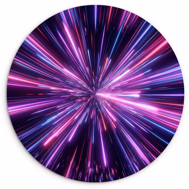 Lichtsnelheid - Ruimte - Roze - Paars Wandcirkel kunststof plaat 5mm dik klein -3d