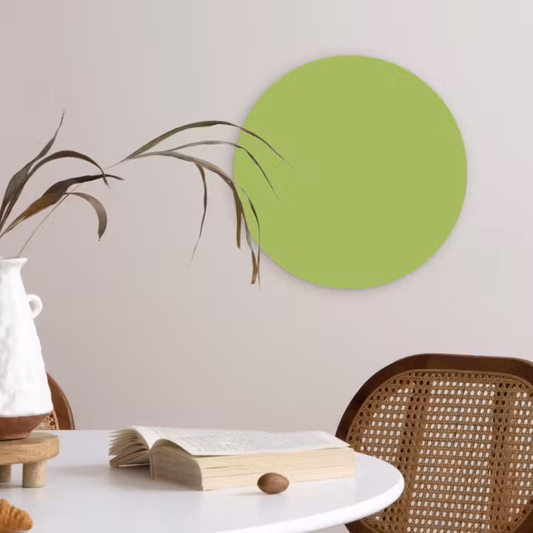 Lime - Glow - Groen Wandcirkel kunststof plaat 5mm dik klein 188 -sfeer4