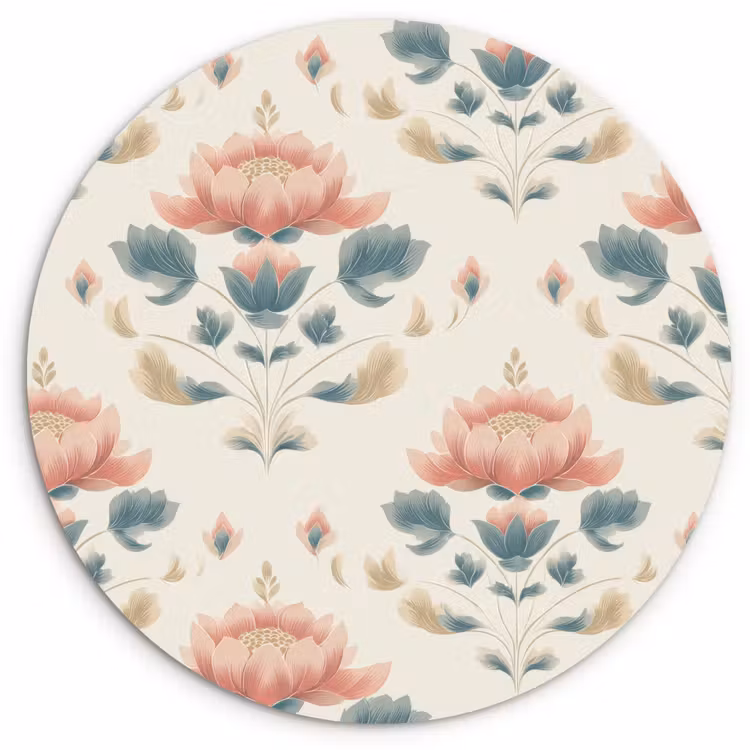 Lotus - Bloemen - Roze Wandcirkel kunststof plaat 5mm dik klein 188 -3d