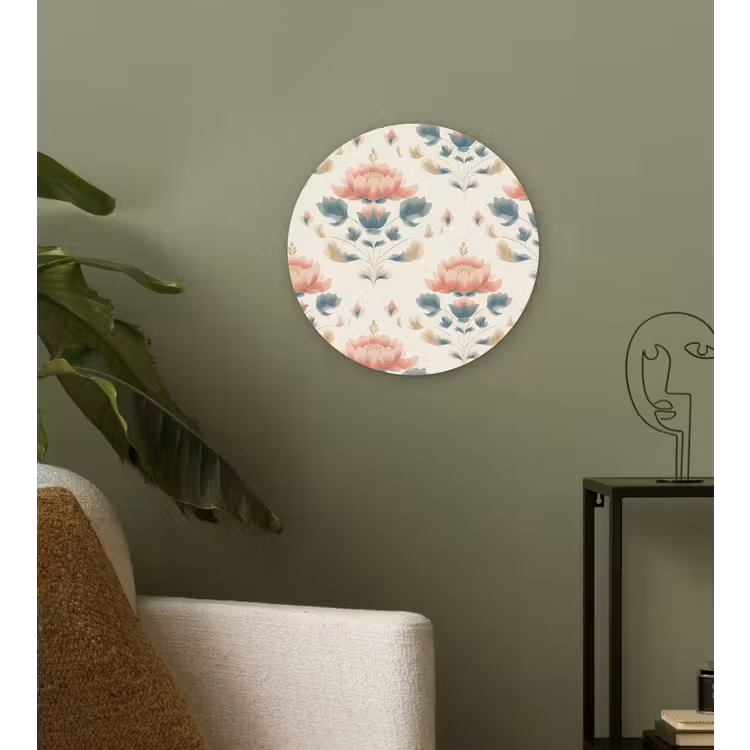 Lotus - Bloemen - Roze Wandcirkel kunststof plaat 5mm dik klein 188 -sfeer3