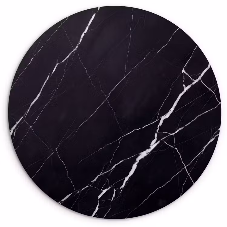 Marmer - Patroon - Abstract - Modern - Zwart Wandcirkel kunststof plaat 5mm dik klein -3d