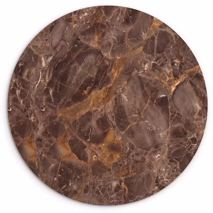 Marmer - Patroon - Natuur - Bruin - Goud Wandcirkel kunststof plaat 5mm dik klein -3d