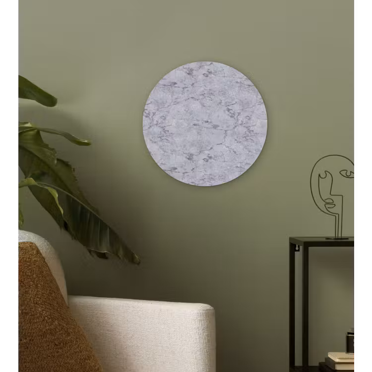 Marmerplaat - Patroon - Grijs Wandcirkel kunststof plaat 5mm dik klein 188 -sfeer3