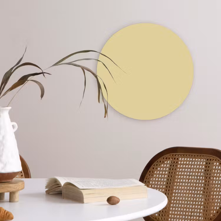 Mellow - Touch - Geel Wandcirkel kunststof plaat 5mm dik klein 188 -sfeer4