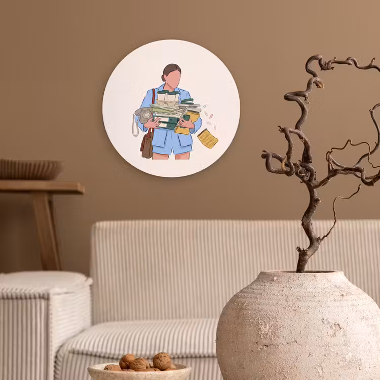 Mens - Kantoorartikelen - Werk - Modern Wandcirkel kunststof plaat 5mm dik klein -sfeer1