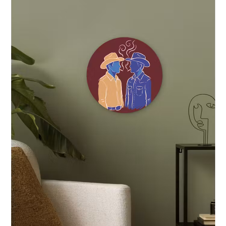 Mensen - Profiel - Sigaret - Abstract - Kunst Wandcirkel kunststof plaat 5mm dik klein -sfeer3