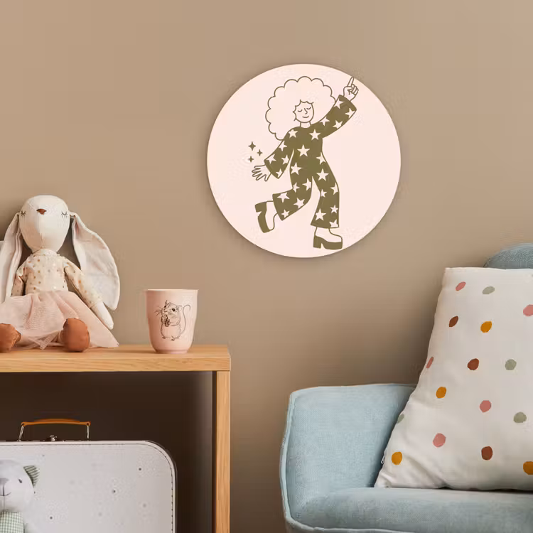 Mensen - Dansend - Feest - Vintage - Groen Wandcirkel kunststof plaat 5mm dik klein -tsfeer1_kind