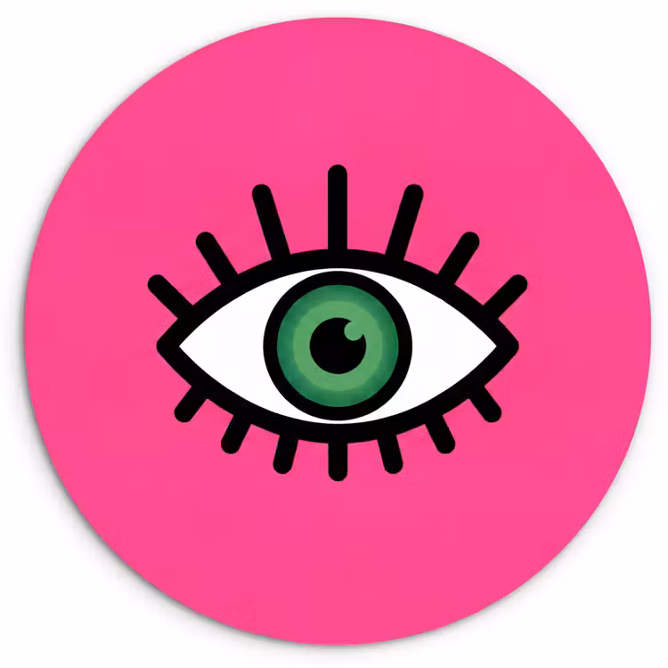Minimalistisch - Oog - Roze Wandcirkel kunststof plaat 5mm dik klein -3d