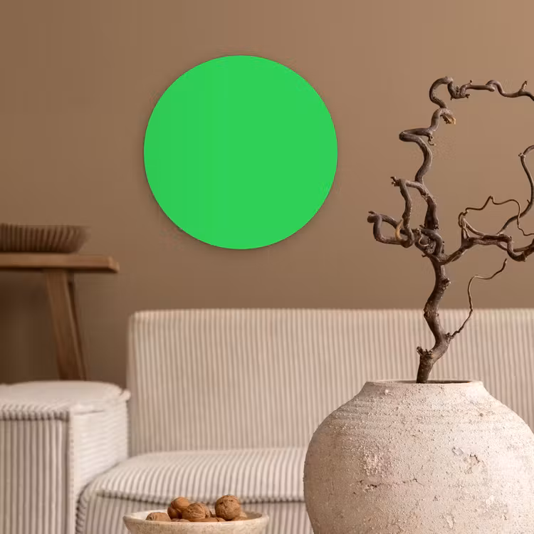 Mint - Green - Groen Wandcirkel kunststof plaat 5mm dik klein 188 -sfeer1
