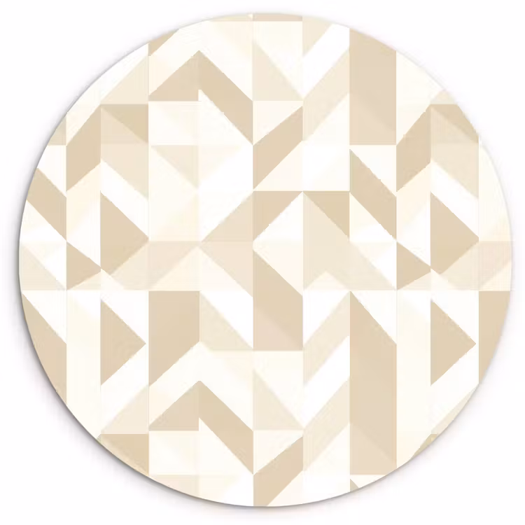 Modern - Abstract - Beige Wandcirkel kunststof plaat 5mm dik klein 188 -3d