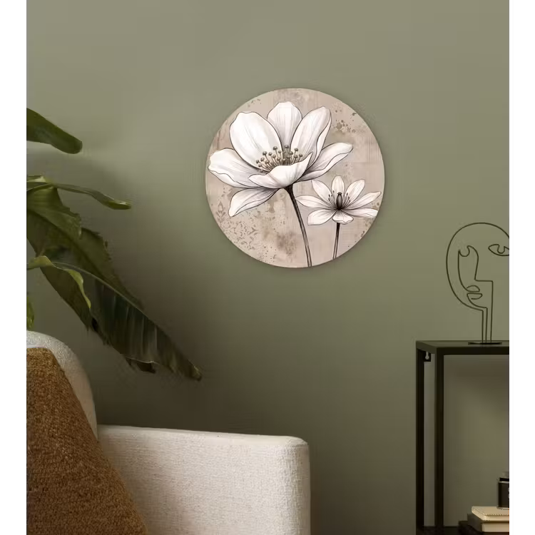 Modern - Design - Wit Wandcirkel kunststof plaat 5mm dik klein -sfeer3