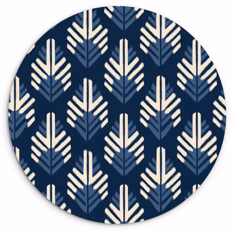 Modern - Patroon - Blauw Wandcirkel kunststof plaat 5mm dik klein 188 -3d