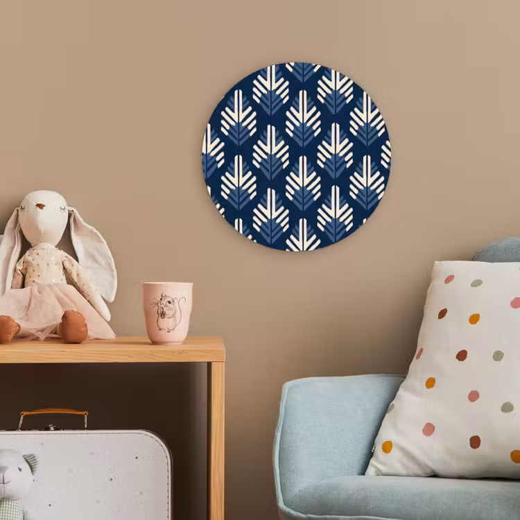 Modern - Patroon - Blauw Wandcirkel kunststof plaat 5mm dik klein 188 -tsfeer1_kind