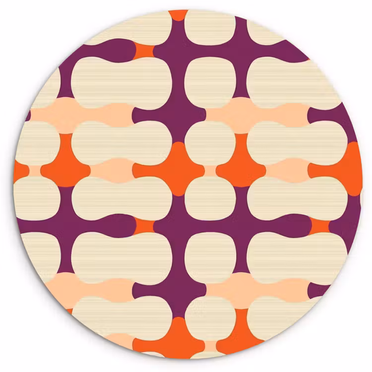 Modern - Patroon - Kleurrijk Wandcirkel kunststof plaat 5mm dik klein 188 -3d