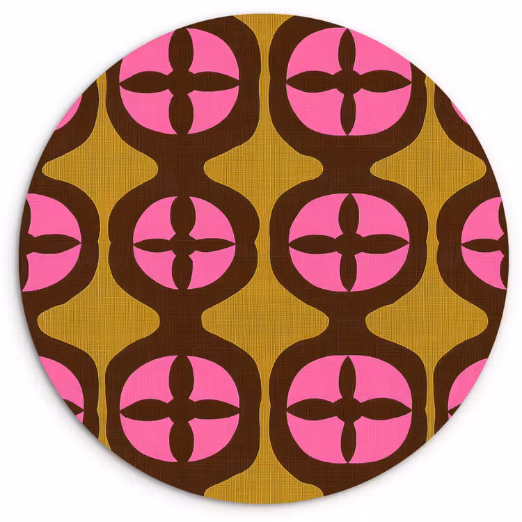 Modern - Patroon - Roze Wandcirkel kunststof plaat 5mm dik klein 188 -3d