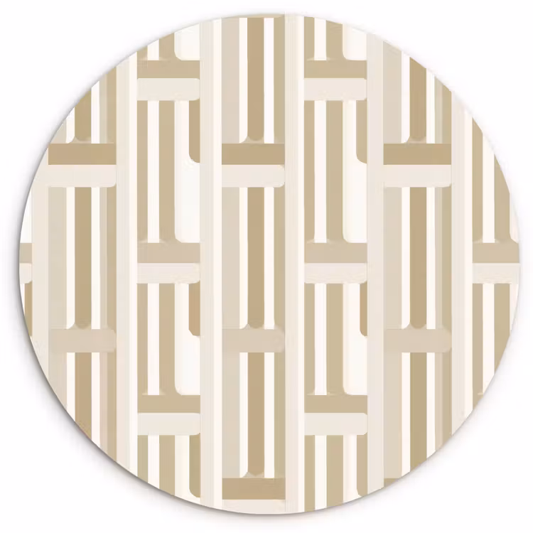 Modern - Geometrisch - Beige Wandcirkel kunststof plaat 5mm dik klein 188 -3d