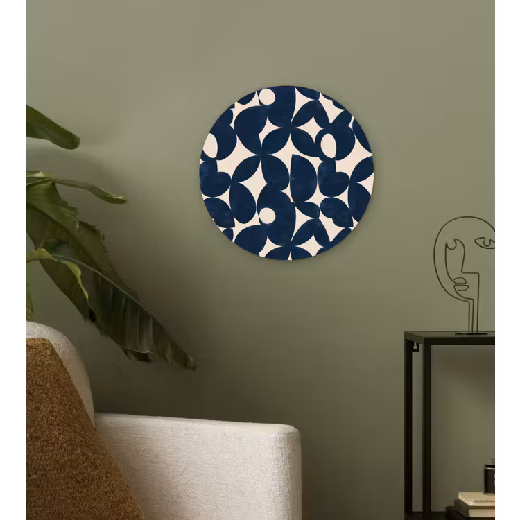 Modern - Geometrisch - Blauw Wandcirkel kunststof plaat 5mm dik klein 188 -sfeer3