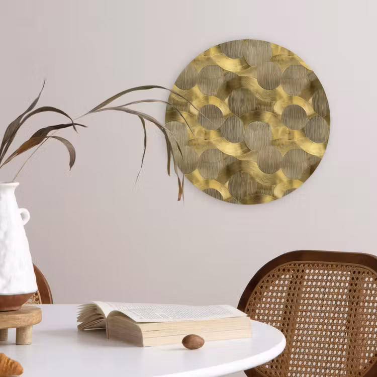 Modern - Geometrisch - Goud Wandcirkel kunststof plaat 5mm dik klein 188 -sfeer4