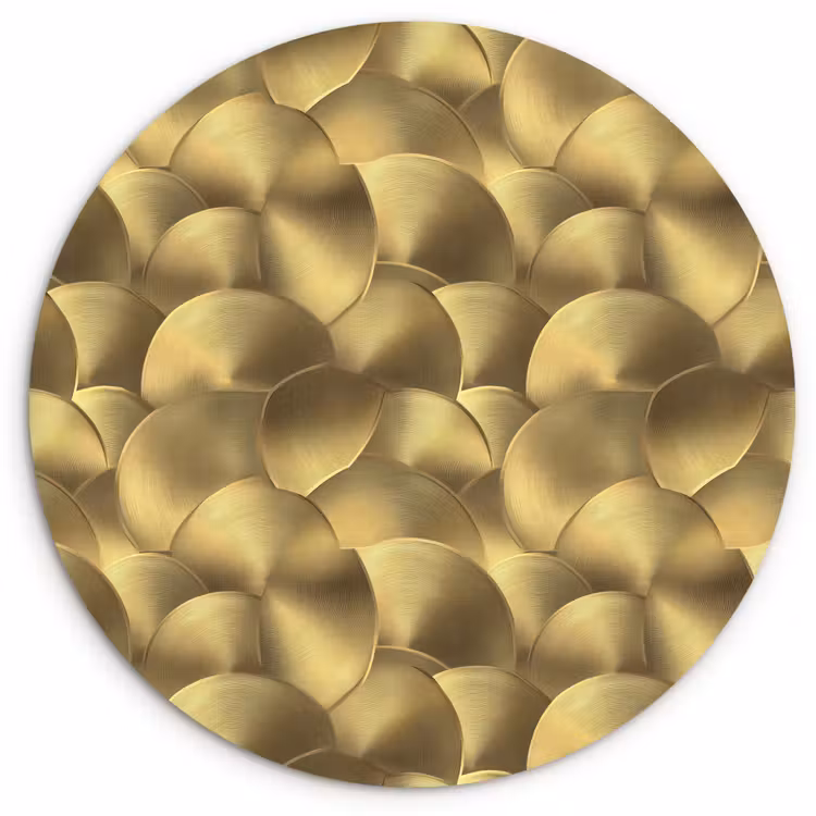 Modern - Cirkel - Goud Wandcirkel kunststof plaat 5mm dik klein 188 -3d