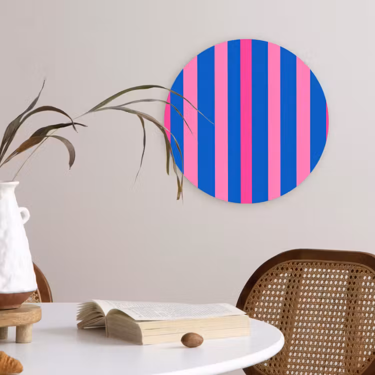 Modern - Optisch - Roze Wandcirkel kunststof plaat 5mm dik klein 188 -sfeer4