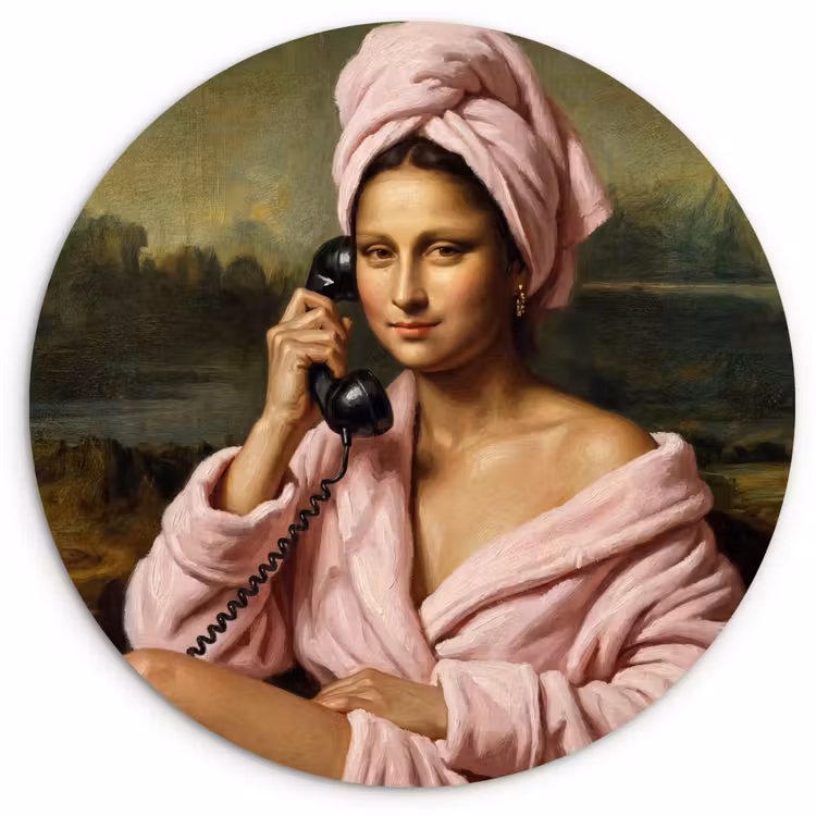 Mona - Klassiek - Roze Wandcirkel kunststof plaat 5mm dik klein -3d