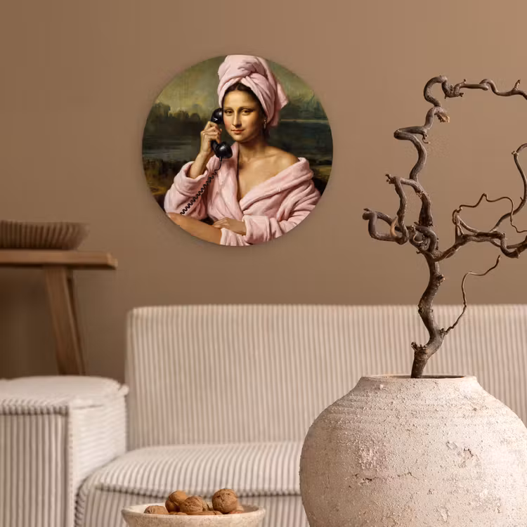 Mona - Klassiek - Roze Wandcirkel kunststof plaat 5mm dik klein -sfeer1
