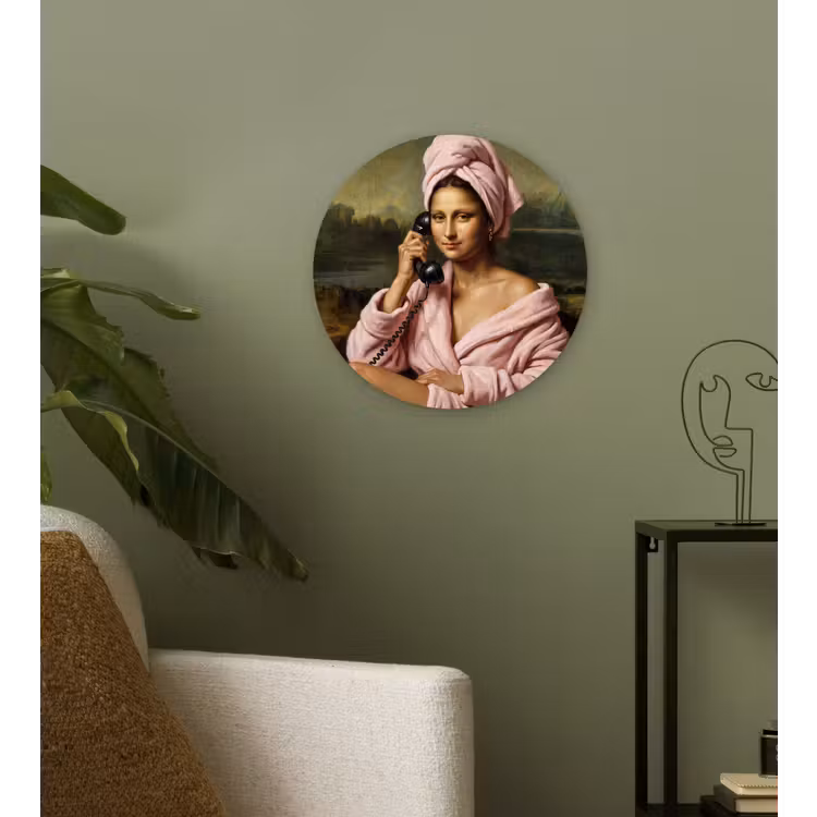 Mona - Klassiek - Roze Wandcirkel kunststof plaat 5mm dik klein -sfeer3