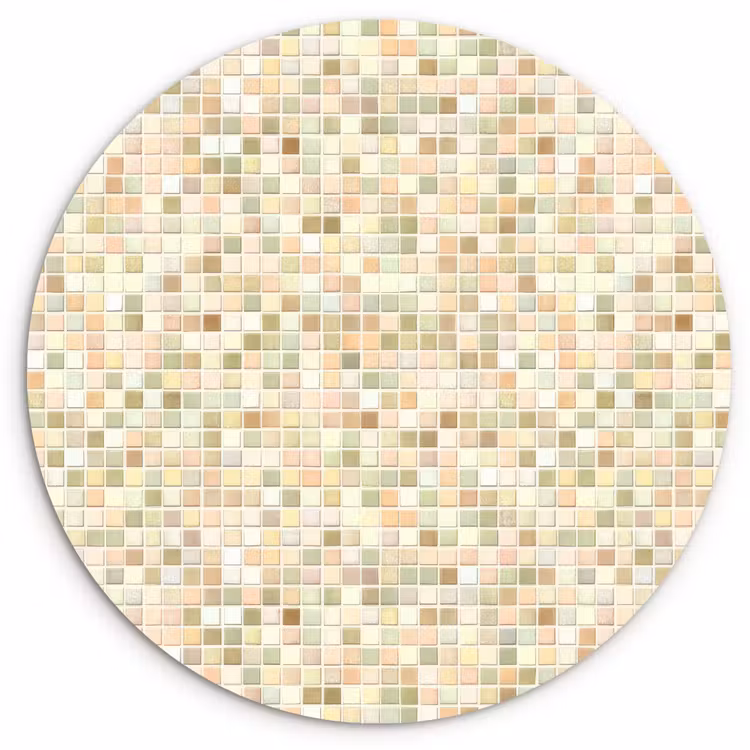 Mozaïek - Patroon - Beige Wandcirkel kunststof plaat 5mm dik klein 188 -3d