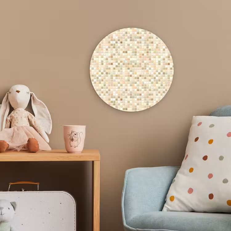 Mozaïek - Patroon - Beige Wandcirkel kunststof plaat 5mm dik klein 188 -tsfeer1_kind