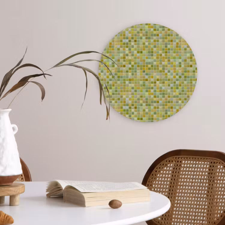 Mozaïek - Patroon - Groen Wandcirkel kunststof plaat 5mm dik klein 188 -sfeer4