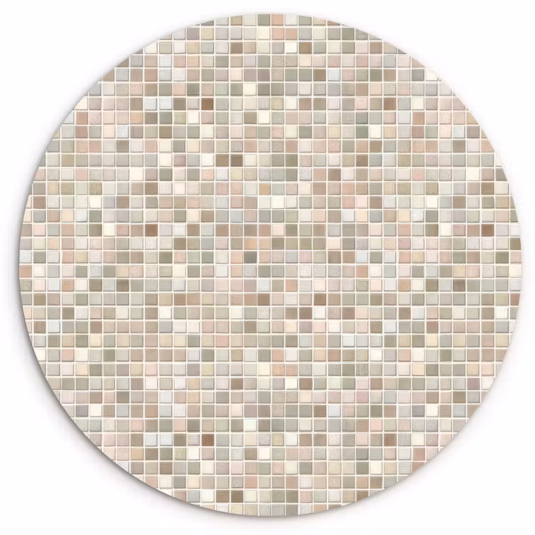 Mozaïek - Patroon- Taupe Wandcirkel kunststof plaat 5mm dik klein 188 -3d