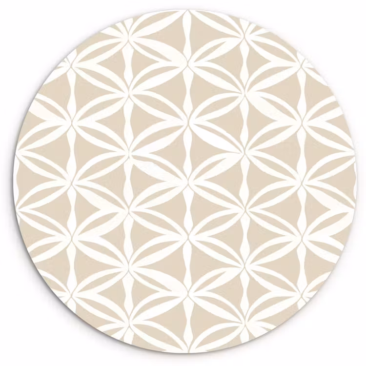 Motief - Modern - Beige Wandcirkel kunststof plaat 5mm dik klein 188 -3d