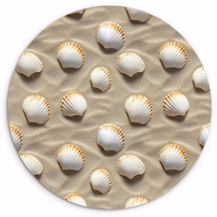 Schelpen - Zand - Maritiem Wandcirkel kunststof plaat 5mm dik klein 188 -3d