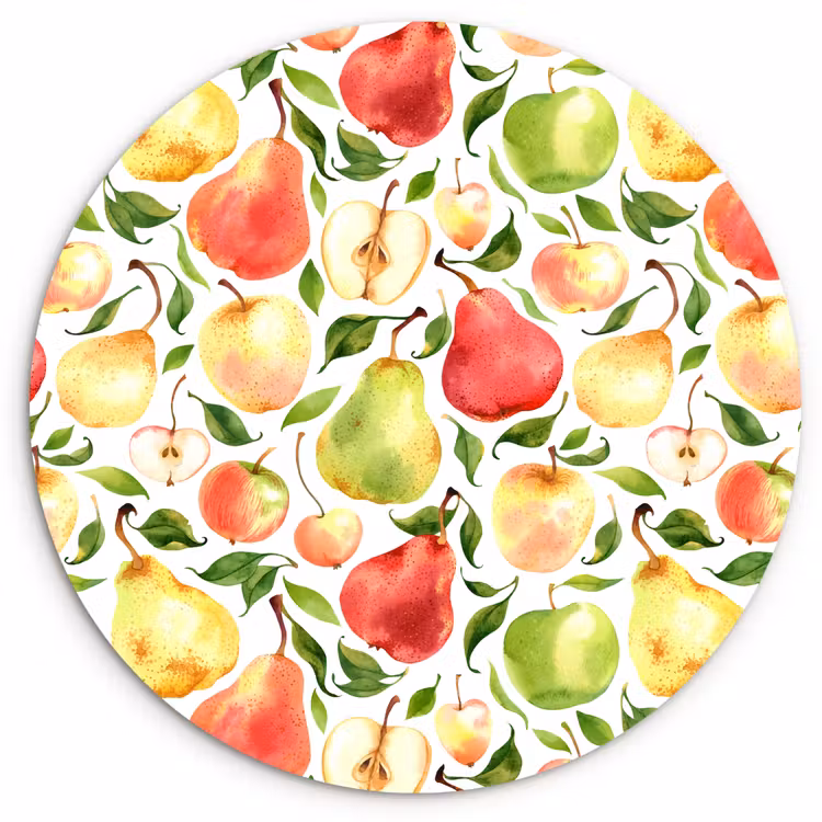 Patroon - Appels - Peren Wandcirkel kunststof plaat 5mm dik klein 188 -3d