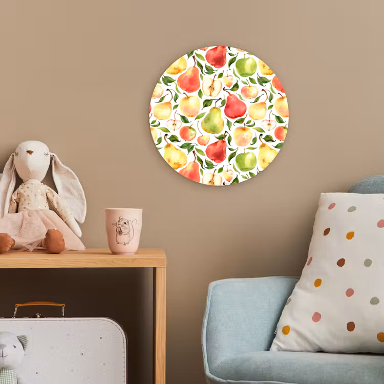 Patroon - Appels - Peren Wandcirkel kunststof plaat 5mm dik klein 188 -tsfeer1_kind
