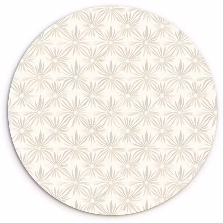 Patroon - Bloemen - Beige Wandcirkel kunststof plaat 5mm dik klein 188 -3d