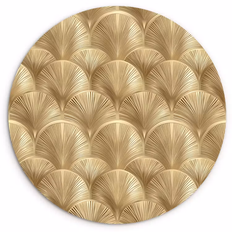 Patroon - Waaier -  Goud Wandcirkel kunststof plaat 5mm dik klein 188 -3d