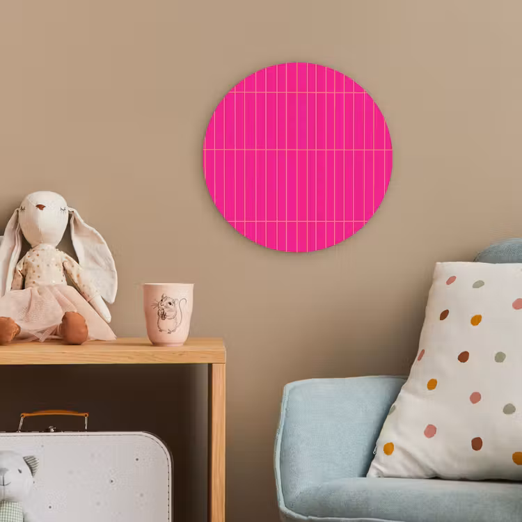 Patroon - Tegel - Magenta - Roze Wandcirkel kunststof plaat 5mm dik klein 188 -tsfeer1_kind