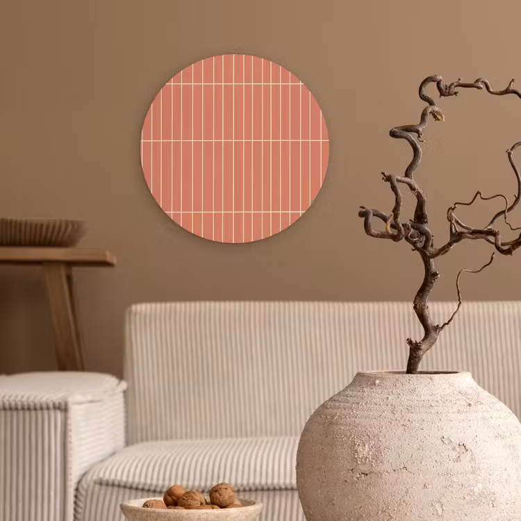 Patroon - Tegels - Terracotta Wandcirkel kunststof plaat 5mm dik klein 188 -sfeer1