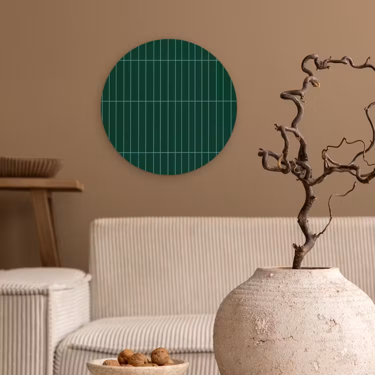 Patroon - Tegels - Donkergroen Wandcirkel kunststof plaat 5mm dik klein 188 -sfeer1