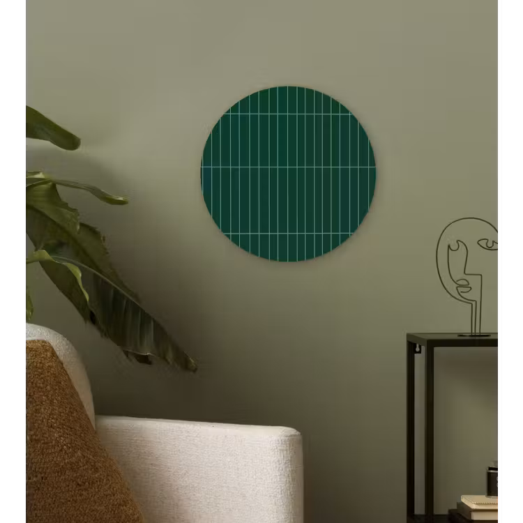 Patroon - Tegels - Donkergroen Wandcirkel kunststof plaat 5mm dik klein 188 -sfeer3
