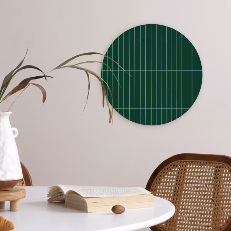 Patroon - Tegels - Donkergroen Wandcirkel kunststof plaat 5mm dik klein 188 -sfeer4