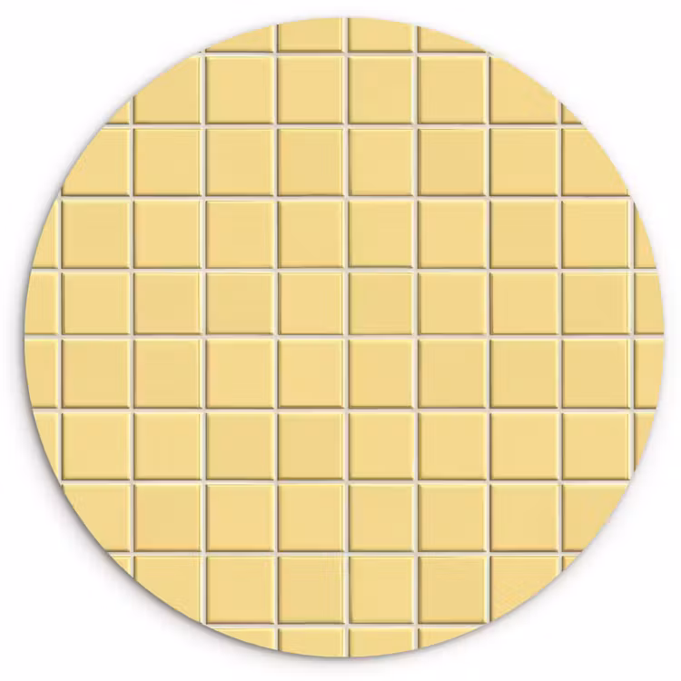 Patroon - Tegels - Geel Wandcirkel kunststof plaat 5mm dik klein 188 -3d