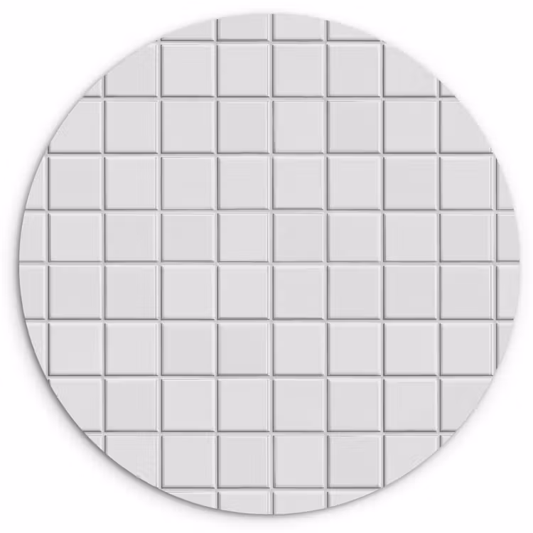 Patroon - Tegels - Grijs - Wit Wandcirkel kunststof plaat 5mm dik klein 188 -3d