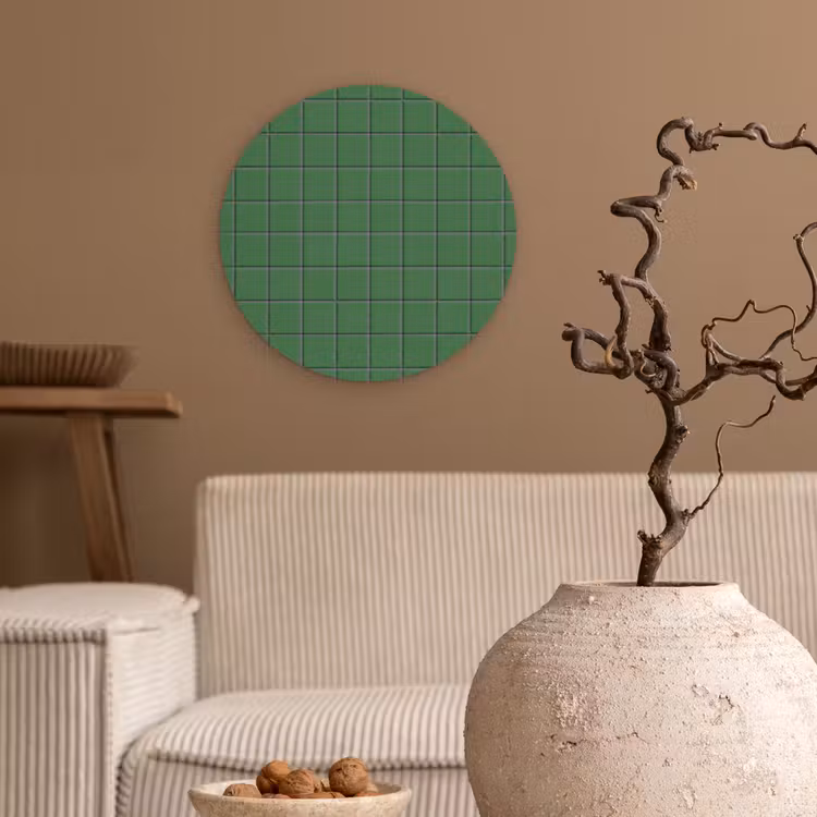 Patroon - Tegels - Groen Wandcirkel kunststof plaat 5mm dik klein 188 -sfeer1