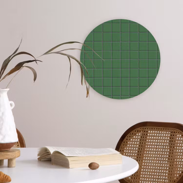 Patroon - Tegels - Groen Wandcirkel kunststof plaat 5mm dik klein 188 -sfeer4