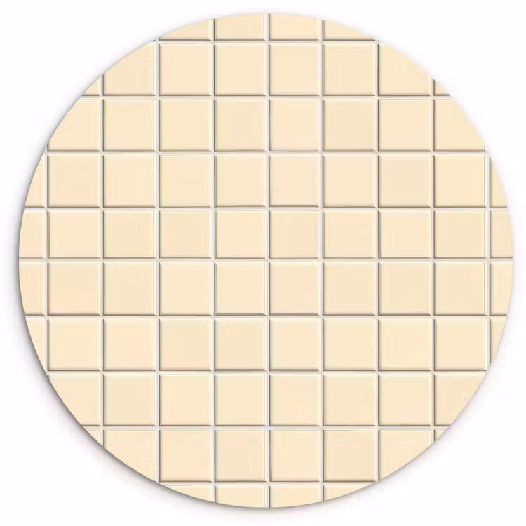 Patroon - Tegels - Gebroken - Wit Wandcirkel kunststof plaat 5mm dik klein 188 -3d