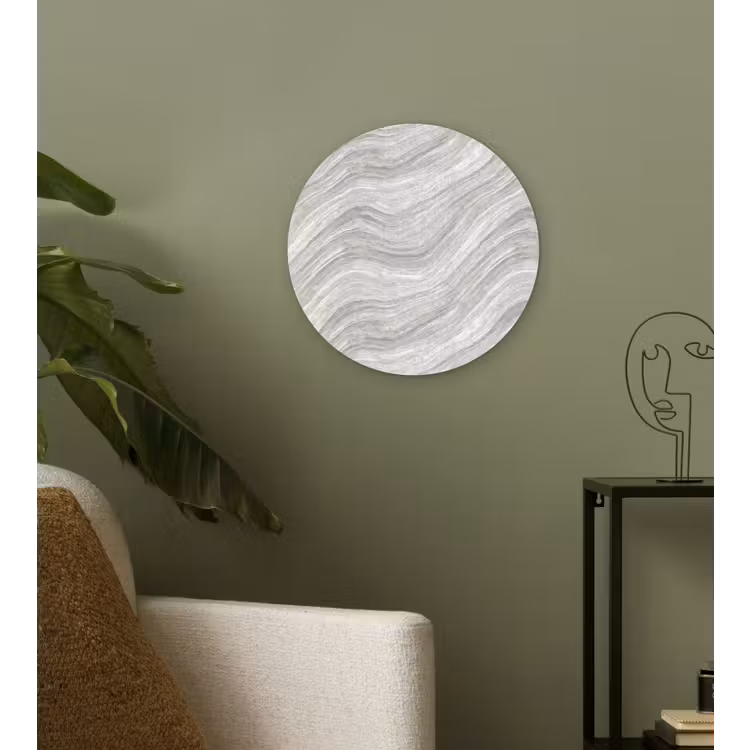 Patroon - Helder - Wit - Grijs Wandcirkel kunststof plaat 5mm dik klein 188 -sfeer3