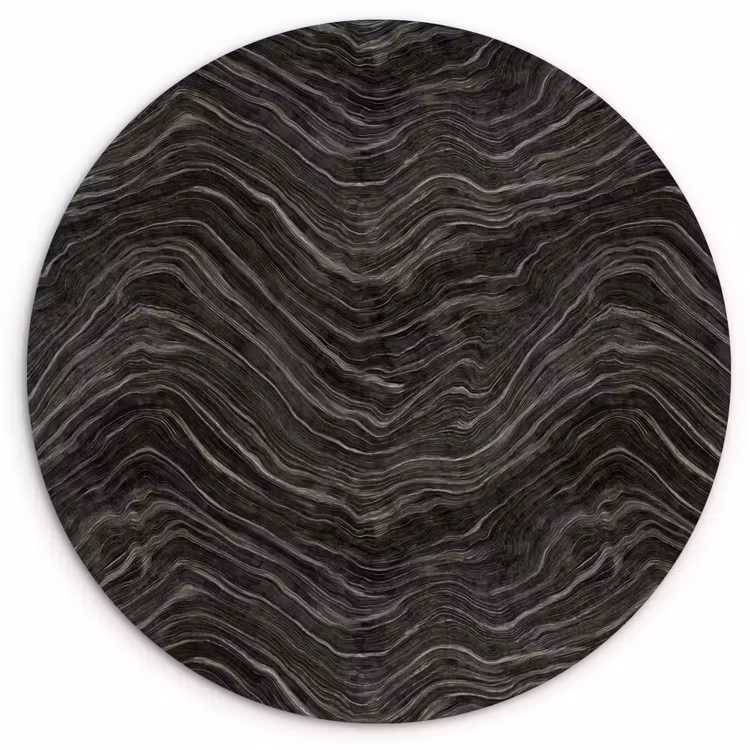 Patroon - Contrast - Antraciet Wandcirkel kunststof plaat 5mm dik klein 188 -3d