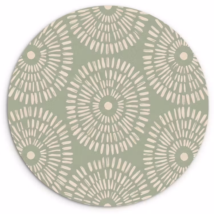 Patroon - Cirkels - Abstract - Modern - Groen Wandcirkel kunststof plaat 5mm dik klein -3d